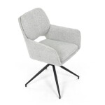 Židle jídelní, krémová látka, noha černý kov, otočný mechanismus 360°