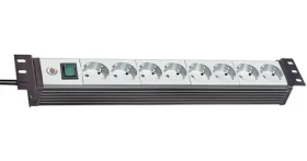 Brennenstuhl Premium Line 19" napájecí lišta černo-šedá / Napájecí lišta / 8x zásuvka / IEC C14 / 3 m / 1,5U (1156057018)