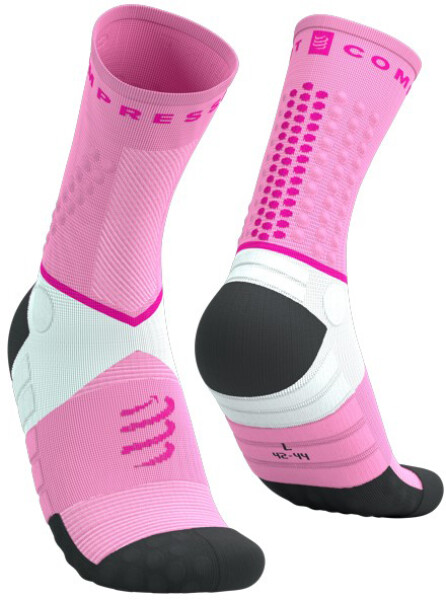 Kompresní ponožky Compressport Ultra Trail Socks V2.0 - Begonia/Neon Pink Velikost: EU 42-44
