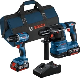 Bosch GSR 18V-45 + GBH 18V-22 modrá / Sada aku nářadí / 18V / SDS-plus / 2x 4,0Ah / brašna (0615A50038)