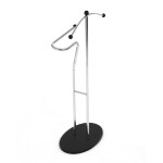 Němý sluha, výška 110 cm, masiv kaučukovník, černé moření, kov chrom