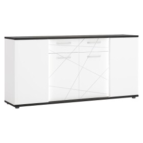 Komoda Venezia VENK02 4D2S bílý alpský/dub vicenza černá/mdf bílý L