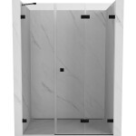 MEXEN/S - Lunar-F skládací sprchové dveře pravé 135, transparent, černá 836S-135-050-70-00-P