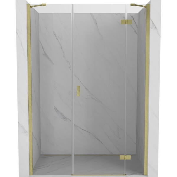 MEXEN/S - Mist-H sprchové dveře křídlové pravé 160, transparent, zlatá kartáčovaná 8A5-160-001-55-00-P