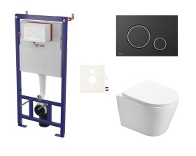 Cenově zvýhodněný závěsný WC set SAT do lehkých stěn / předstěnová montáž + WC SAT Infinitio SIKOSSIN78K SIKOSSIN78K