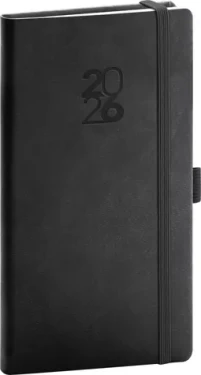 NOTIQUE Kapesní diář Aprint Top 2026 černý / 9 x 15.5 cm (PGD-KAPAT-6001)