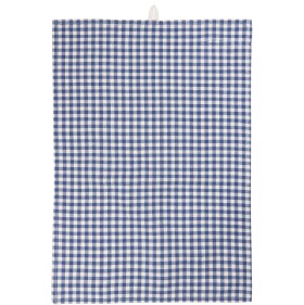 IB LAURSEN Utěrka Lucas Dark Blue Small Checks, modrá barva, textil