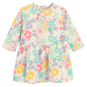 Dětské šaty s květinovým vzorem -Krémová - 62 CREAMY