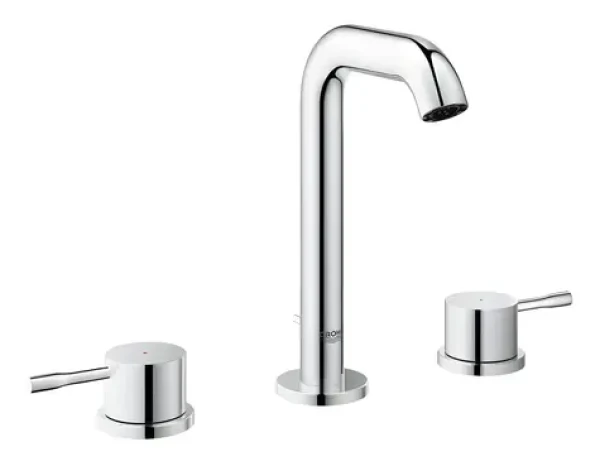 Grohe Essence New chrom / Tříotvorová umyvadlová baterie / Velikost M / Keramická kartuše (20296001)