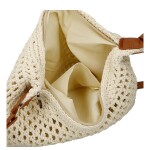 Letní dámská pletená crossbody kabelka Joanna, krémová