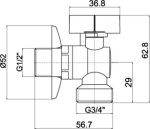 NOVASERVIS - Pračkový rohový ventil se zpětnou klapkou 1/2"x3/4" CF3016