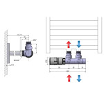 SAPHO - TWIN připojovací sada ventilů termostatická pro středové připojení, levá, chrom CP3012S