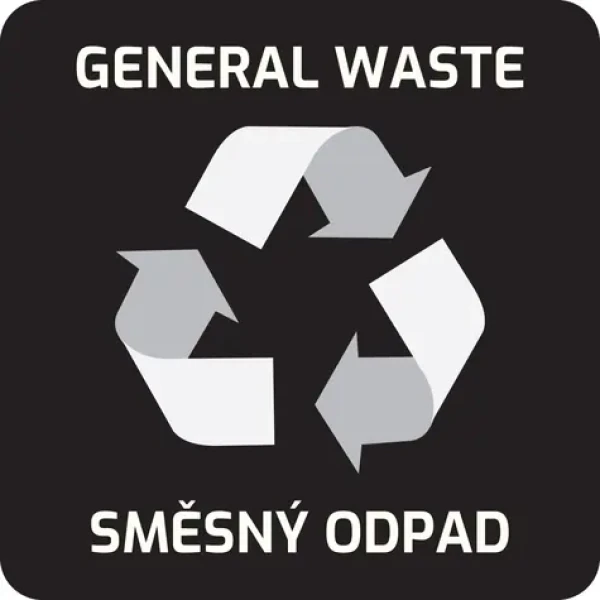 Samolepka na odpadkový koš pro tříděný odpad SM. ODPAD černá / Samolepka / 8 x 8 cm / CZ/EN