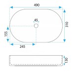 REA - Umyvadlo na desku Vanda Cinnamon Matt 49x31 REA-U6377