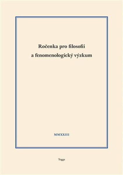 Ročenka pro filosofii fenomenologický výzkum 2023,