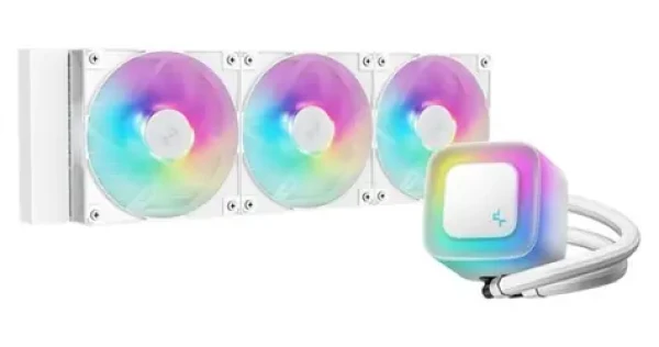 DEEPCOOL LE360 WH V2 bílá / komplet vodního chlazení / 3x 120mm / ARGB / 500-2100 RPM / socket 1700/AM4/AM5 (R-LE360-WHAMMN-G-2)