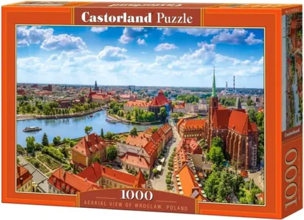 Castorland 105526-2 Puzzle Letecký pohled na Vratislav, Polsko