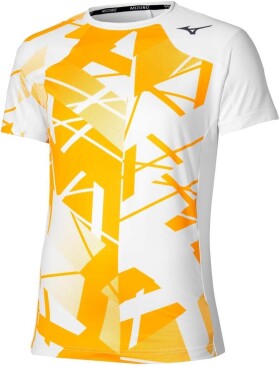Mizuno Daybreakers Shadow Graphic SS Tee M White Citrus - Běžecké tričko Mizuno DB Shadow Graphic SS Tee 62GAC50174 Velikost textilu: M