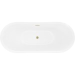 MEXEN/S - Lotos volně stojící vana 150 x 75, bílá/černá, sifon a přepad zlatá kartáčovaná 52051507775-55