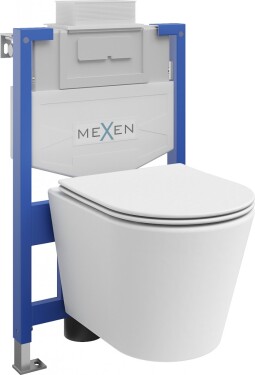 MEXEN/S - WC předstěnová instalační sada Fenix XS-U s mísou WC Rico + sedátko softclose, bílá mat 68530724001