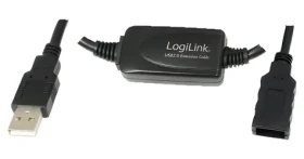 LogiLink USB-A (M) - USB-A (F) černá / Prodlužovací kabel USB 2.0 / 10 m (UA0143)