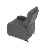 Křeslo polohovací, eletrické, šedá látka.