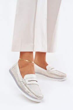 Dámské mokasíny z eco kůže stříbrné Bralithia 37