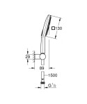 GROHE - Rainshower SmartActive Cube Sada sprchové hlavice 130 9,5 l/min, 3 proudy, držáku a hadice, měsíční bílá 26588LS0