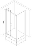 MEXEN/S - APIA sprchový kout 115x90, dekor - pruhy, chrom 840-115-090-01-20