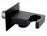 NOVASERVIS - Kovový držák sprchy s vývodem 1/2", černá D/KVADRO,5