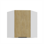 Horní rohová skříňka Cremona 60x60 GN-72 1F (45°) Barva korpusu: Bílá, Barva dvířek: Dub Cremona