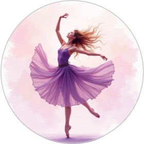 Obrázek Jedlý papír na dort Baletka fialová