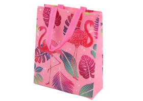 Mamido Dárková taška Flamingo 30,5cm x 24,5cm x 10cm růžová