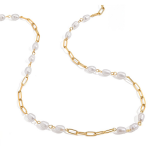 ELENYS Nacre Link – pozlacený náhrdelník 18K žluté zlato Délka: 61 cm