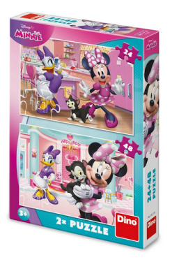 Puzzle Minnie a Figaro 24+48 dílků