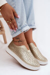 Otevřené Slip-on Sandály na Platformě Zlaté Glamma 40