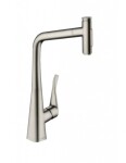 HANSGROHE - M71 Dřezová baterie Metris Select s výsuvnou sprškou, vzhled nerezu 73820800