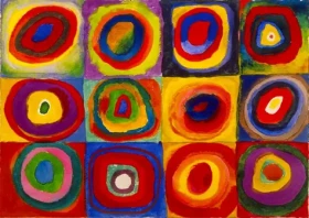ENJOY Puzzle Vassily Kandinsky: Studie barev - Čtverce s kruhy