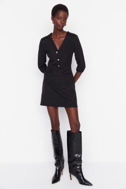 Trendyol černé super mini tkané šaty
