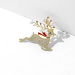 Vánoční brož Swarovski Elements Rudolf 2 - vánoční sob, Zlatá