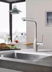 GROHE - Essence Dřezová baterie s výsuvnou sprškou, supersteel 30270DC0