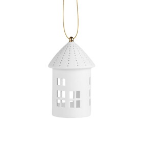 Räder Závěsný svícen domeček Round 12 cm, bílá barva, porcelán