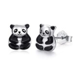 LUNICA Stříbrné puzetové náušnice PANDA 0669