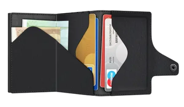 TRU VIRTU Click Slide Vegan Bio Apple černá/černá / Peněženka / RFID ochrana / veganská kůže / 12 karet (24106000108)