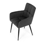 Židle jídelní, tmavě šedá látka, černý kov