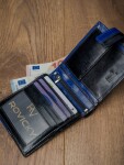 Pánská kožená peněženka Pascal, černo-modrá