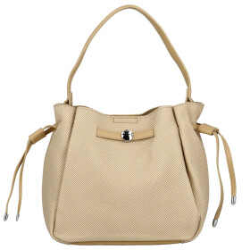 Módní dámská koženková kabelka na rameno Aminta, béžová