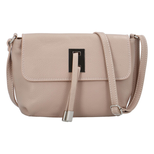 Módní malá dámská kožená crossbody Victorien starorůžová