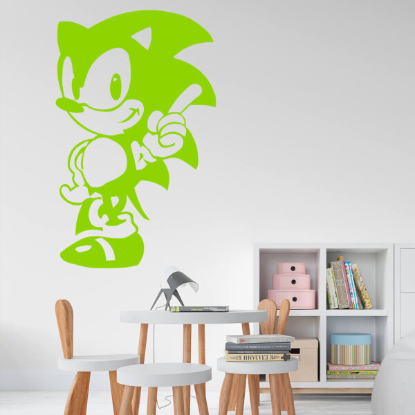 Samolepka Ježek Sonic Barva: zelená, Velikost: 60 x 37 cm