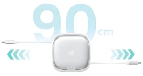 USAMS SJ650 stříbrná / Datový kabel / 3v1 / MicroUSB, USB-C, Lightning / 60W / se stojánkem (SJ650USB02)
